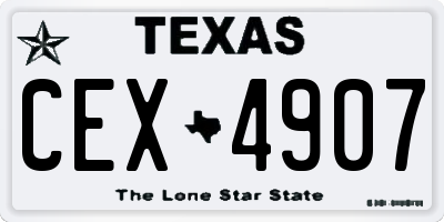 TX license plate CEX4907