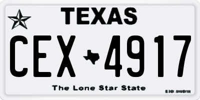 TX license plate CEX4917