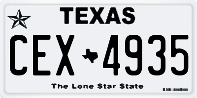 TX license plate CEX4935