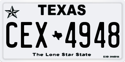 TX license plate CEX4948