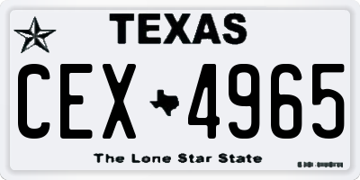 TX license plate CEX4965