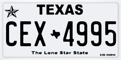 TX license plate CEX4995
