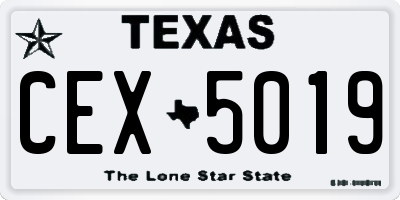 TX license plate CEX5019