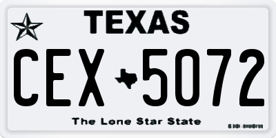 TX license plate CEX5072