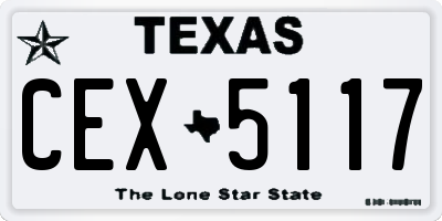TX license plate CEX5117