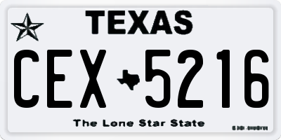 TX license plate CEX5216
