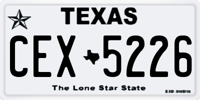 TX license plate CEX5226