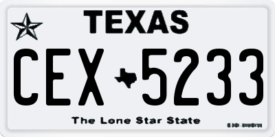 TX license plate CEX5233