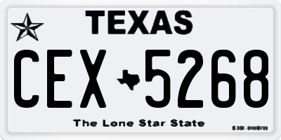 TX license plate CEX5268