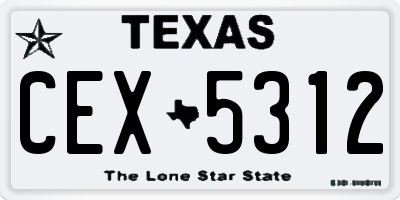 TX license plate CEX5312