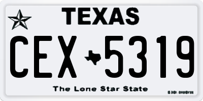 TX license plate CEX5319