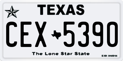 TX license plate CEX5390