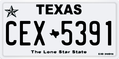 TX license plate CEX5391