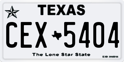TX license plate CEX5404