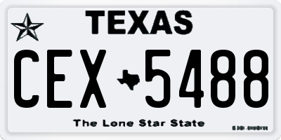 TX license plate CEX5488