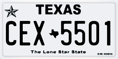TX license plate CEX5501