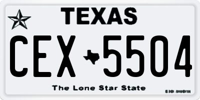 TX license plate CEX5504