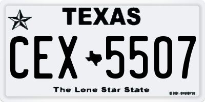 TX license plate CEX5507