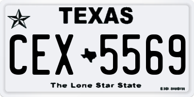 TX license plate CEX5569