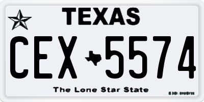 TX license plate CEX5574