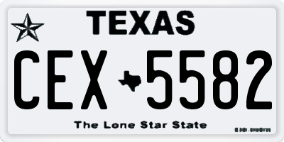 TX license plate CEX5582