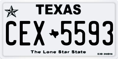 TX license plate CEX5593