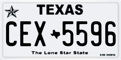 TX license plate CEX5596