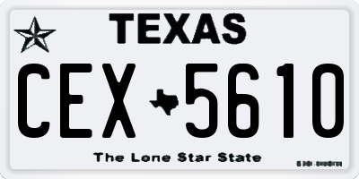 TX license plate CEX5610