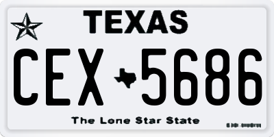 TX license plate CEX5686
