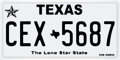 TX license plate CEX5687