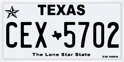 TX license plate CEX5702