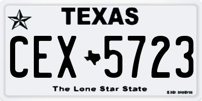 TX license plate CEX5723