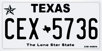 TX license plate CEX5736