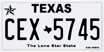 TX license plate CEX5745