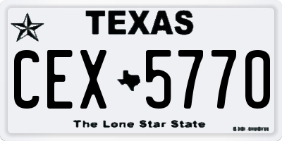 TX license plate CEX5770
