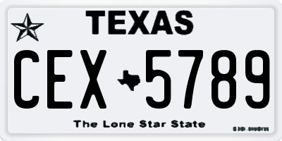 TX license plate CEX5789