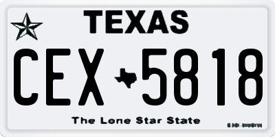 TX license plate CEX5818