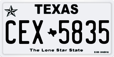 TX license plate CEX5835
