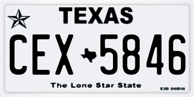 TX license plate CEX5846