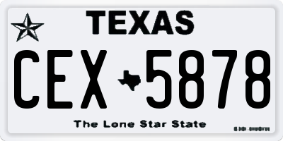 TX license plate CEX5878