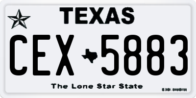 TX license plate CEX5883