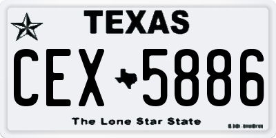 TX license plate CEX5886