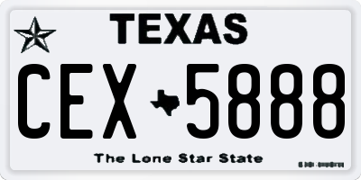 TX license plate CEX5888