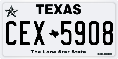 TX license plate CEX5908