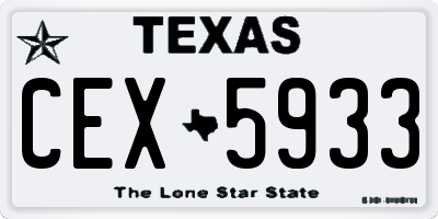 TX license plate CEX5933