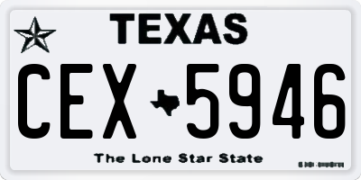 TX license plate CEX5946