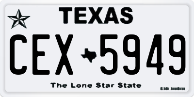 TX license plate CEX5949