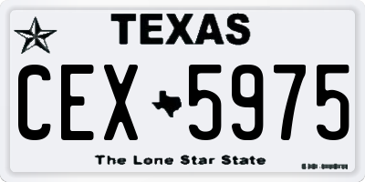 TX license plate CEX5975