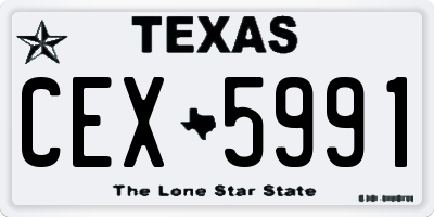 TX license plate CEX5991