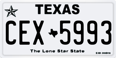 TX license plate CEX5993